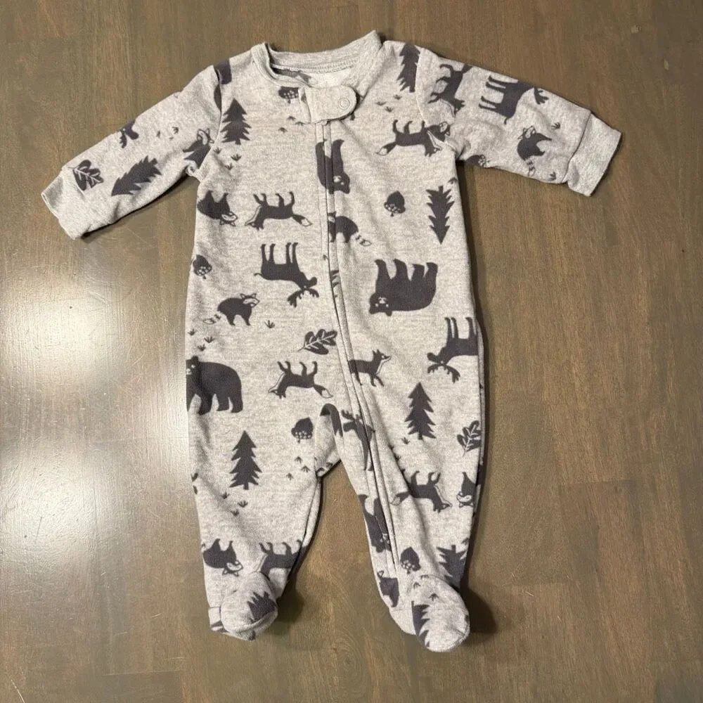 Carters 3 Months Boys Long Sleeve Fleece Sleepers